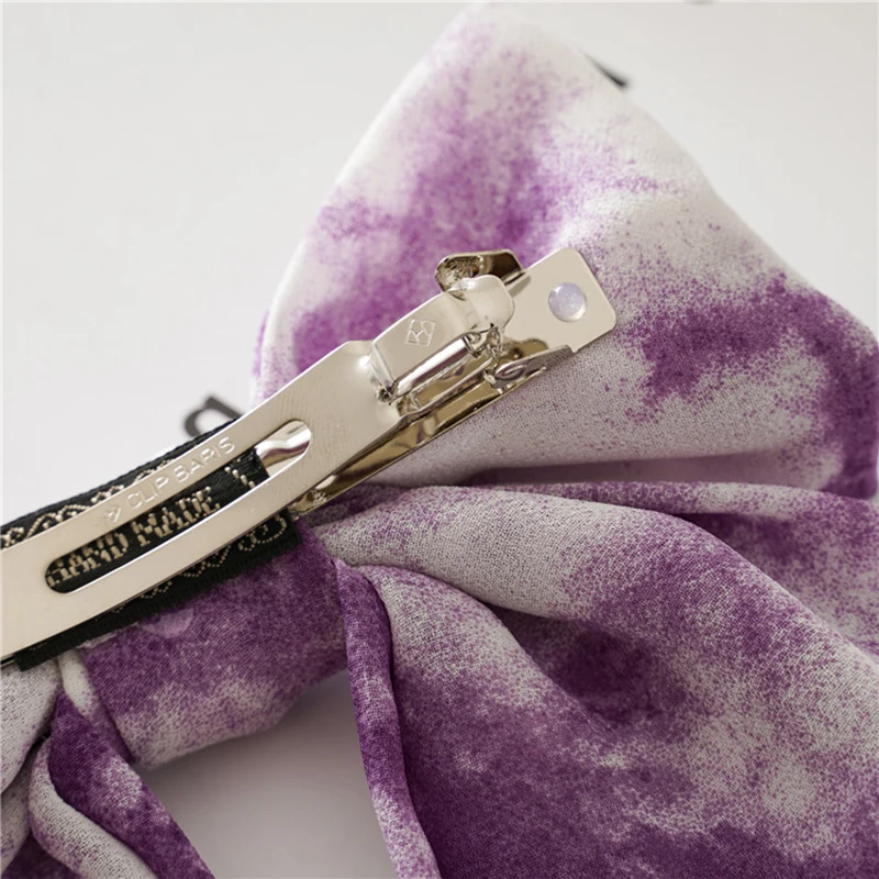 

New tie-dye bowknotted alligator clip ladies coil hair tie hairpin fashion bow tie hair girl headdress beautiful hairpin