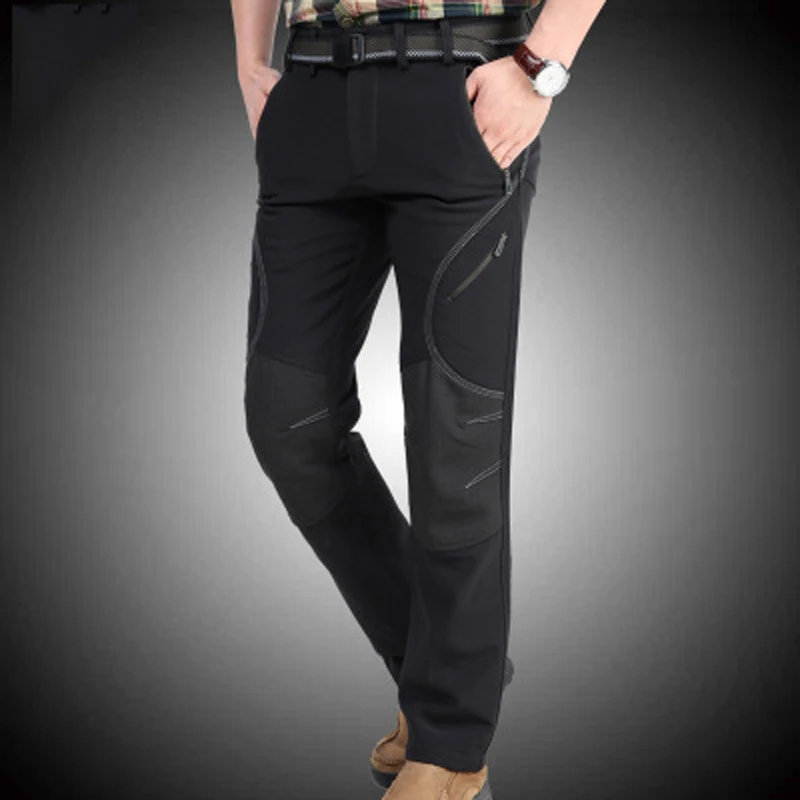 Зимние брюки карго мужские военные армейские зеленые утепленные флисовые прямые