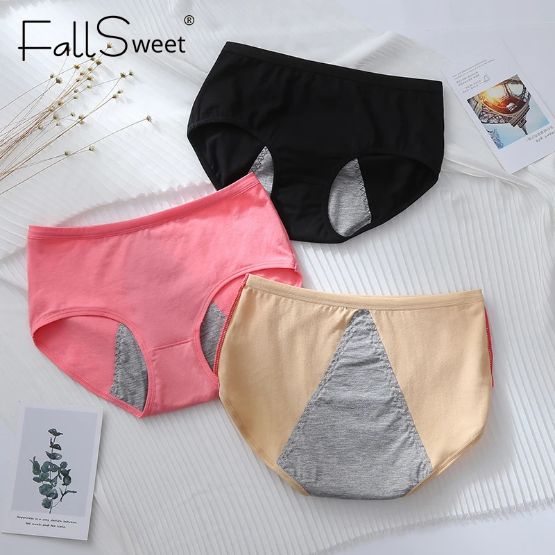 FallSweet 5 шт./лот! Сексуальные трусики со средней талией менструальные трусы