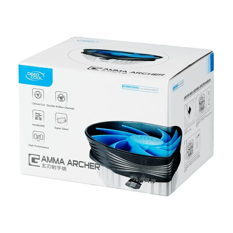 DEEPCOOL GAMMA ARCHER кулер для процессора 12 см тихий вентилятор Intel AMD Многоплатформенный