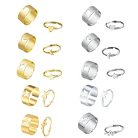 fashion matching rings set for teen girls women mens wedding adjustable open ring punk friendship cute simple