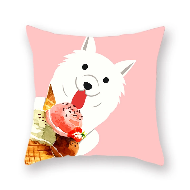 Декоративная Полиэстеровая наволочка с изображением животных собак и кошек