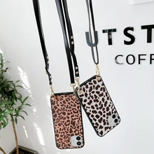Fashion Luxury Leopard Phone Case Crossbody Necklace Cord Lanyards Rope For Samsung Galaxy A31 A51 A71 A70 A50 A10 E M10 Cover