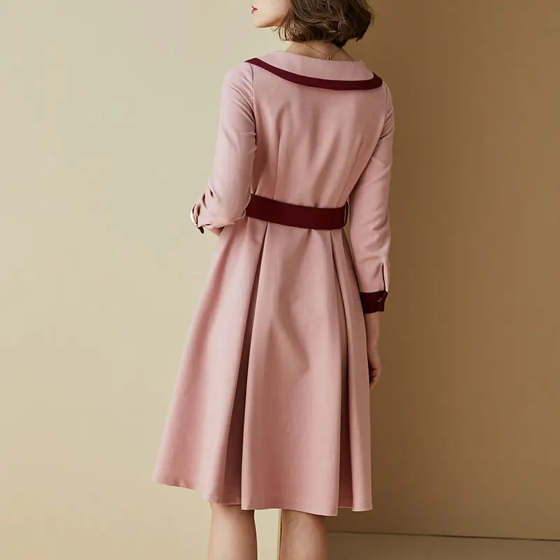 Женское Деловое платье с длинными рукавами элегантное облегающее винтажное