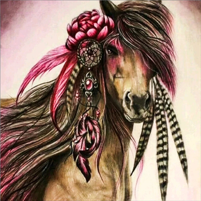 Красивые рисунки лошади Алмазная картина полностью квадратная 5D Diy мозаика