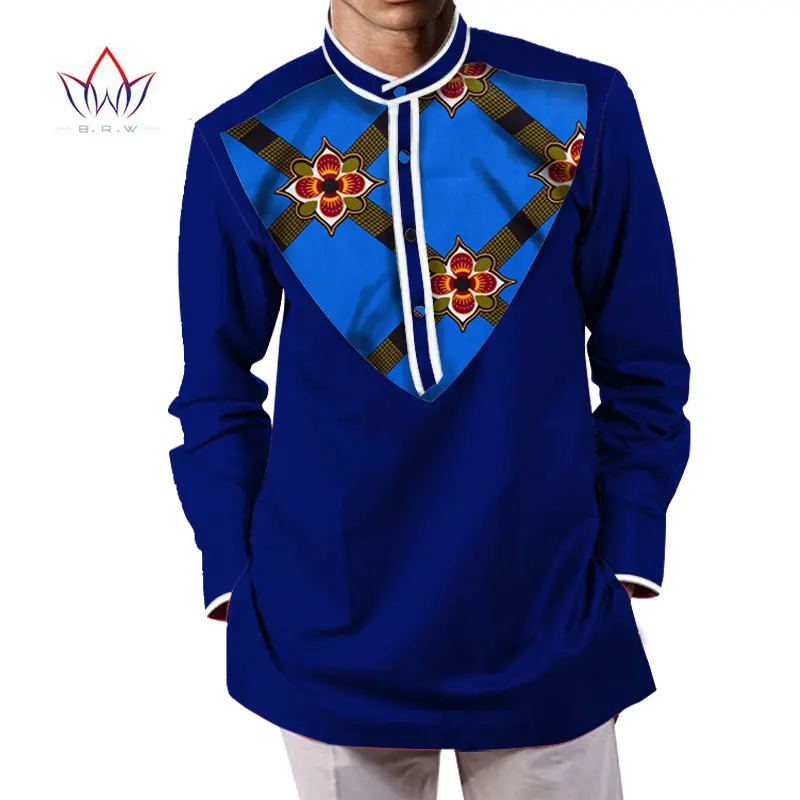 4 Летняя мужская африканская одежда dashikis camisa masculina батик Печать Топы мужские натуральный хлопок рубашки BRW WYN232 - Цвет: 4