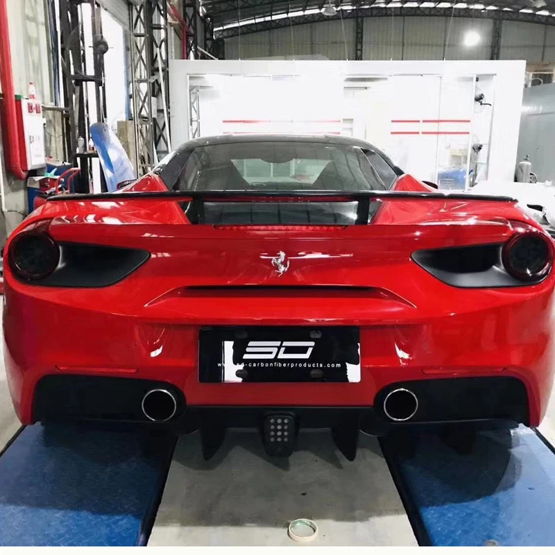 Заднее крыло из углеродного волокна для Ferrari 488 задний спойлер Spider GTB|Спойлеры и