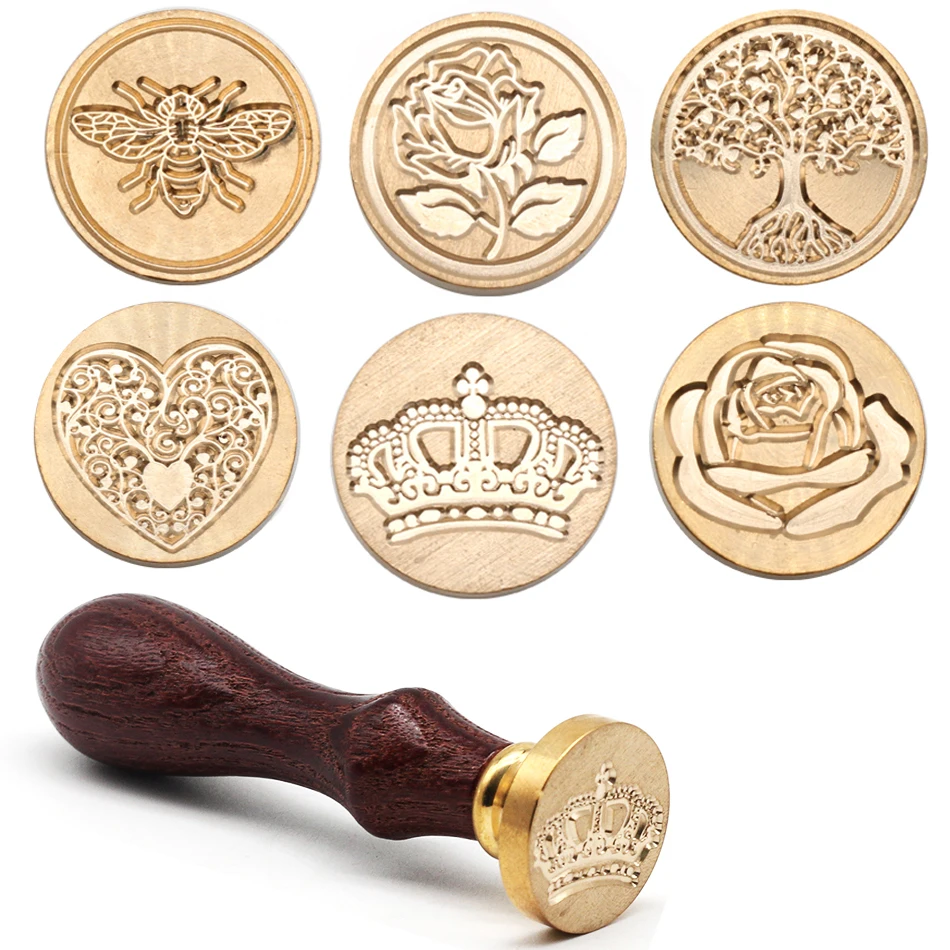 Diy классический ретр металлический уплотнительный воск штамп древняя деревянная