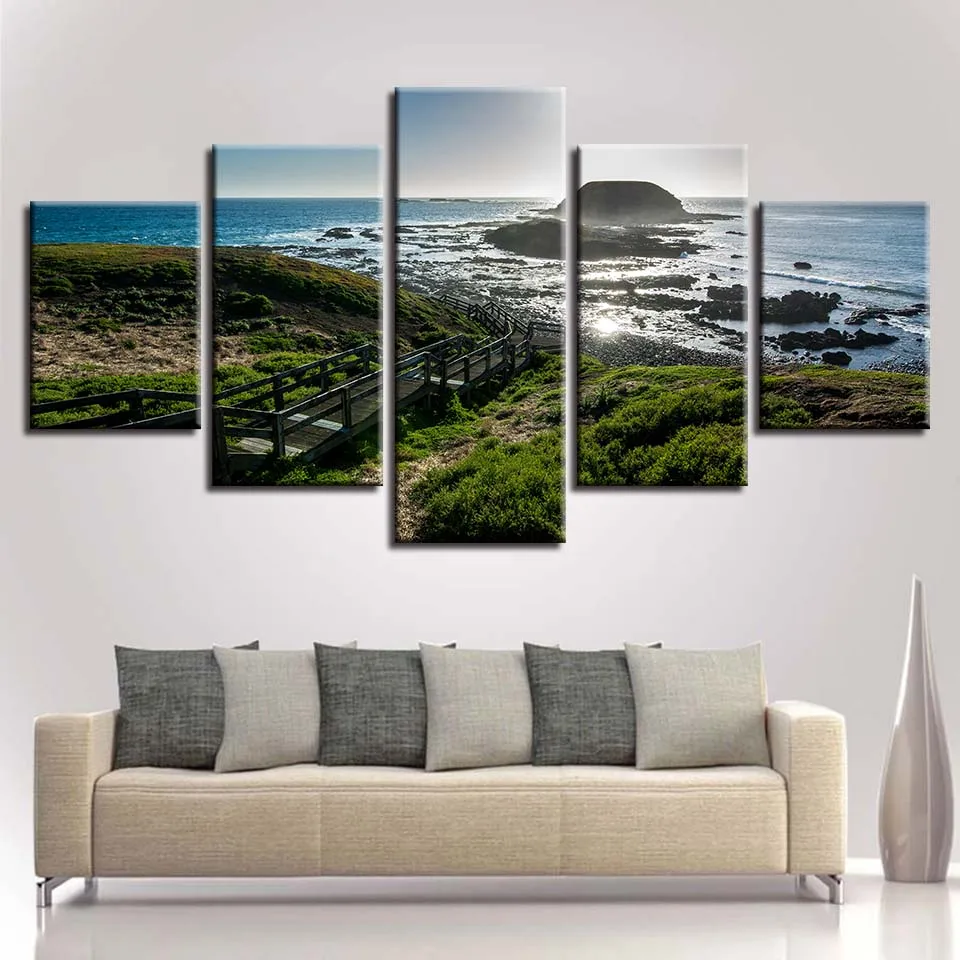 Пейзаж небо облако звезда горная река воздушный шар 5 шт. настенные картины для