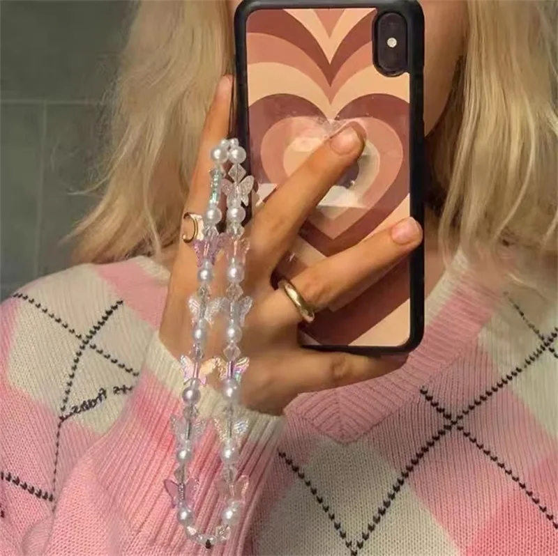 Новинка 2022 Модный женский чехол для телефона с бусинами и жемчугом
