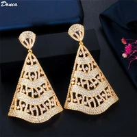 donia jewelry fashion exaggerated aaa zircon earrings three color pierced personality geometry earrings ladies party earrings