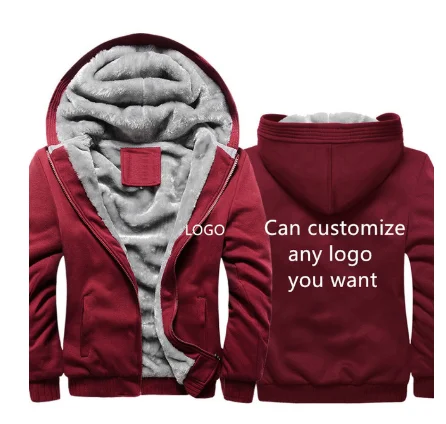 

Custom Logo Hoodie men's winter wool thickened warm camouflage coat zipper Sweatshirt printed men's Hoodie Jacket