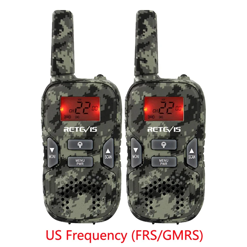 2 шт. Retevis RT33 мини-рация для детей двухстороннее радио 0,5 Вт PMR радио PMR446 FRS VOX фонарик Рождественский подарок/подарок на год - Цвет: US Frequency FRS