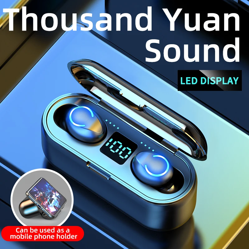 

New F9-8 Bluetooth Earphones Wireless V5.0 Headphones TWS Earphones Hifi Sports Waterproof Wireless Earphone Headset Earbuds