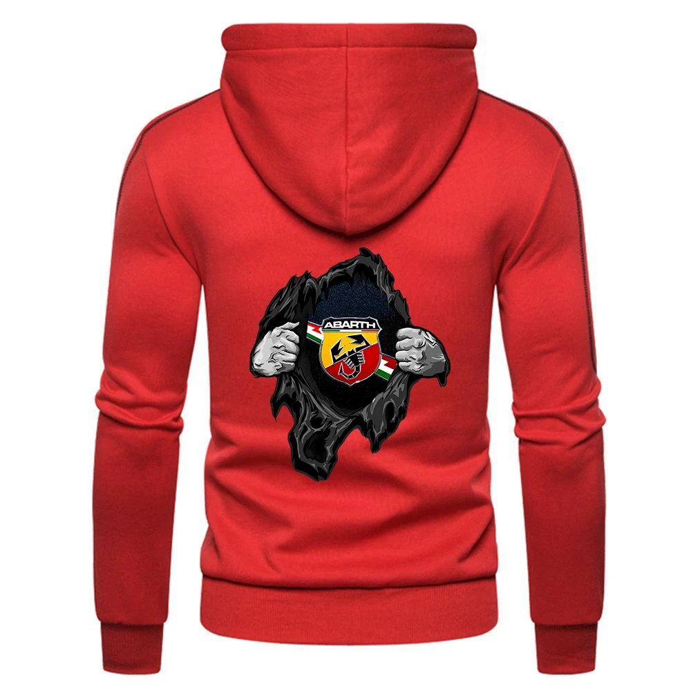

new Men ABARTH Logo Fashion Cotton Comfortable Zipper Fitness Pullovers Sweatshirts Solid Fleece College Men Tops Coats Hoodies