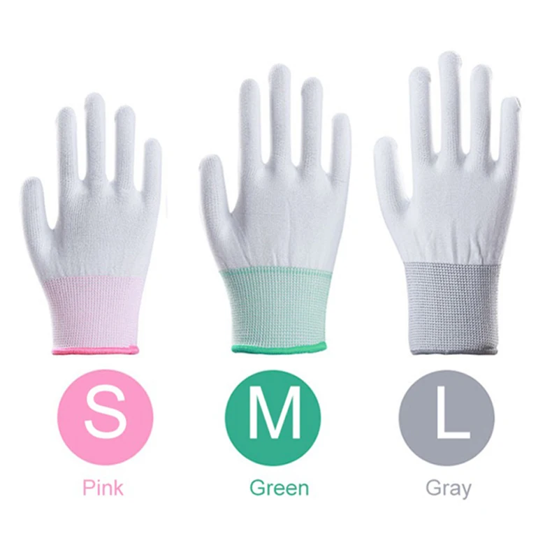 

Anti Static Glove Men Women Antiskid PU Coated Finger Gloves Work Gloves Colorblock Mitten Safety Clean GlovesUnisex Hot Sale