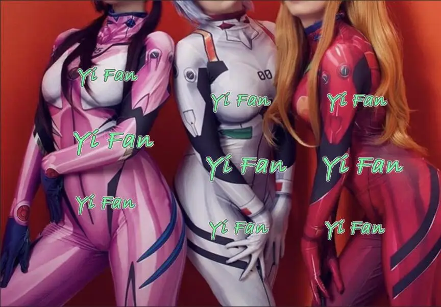 3D принт EVA Косплей Костюм Аниме Mari/Asuka/Rei спандекс Zentai боди костюмы на Хэллоуин для