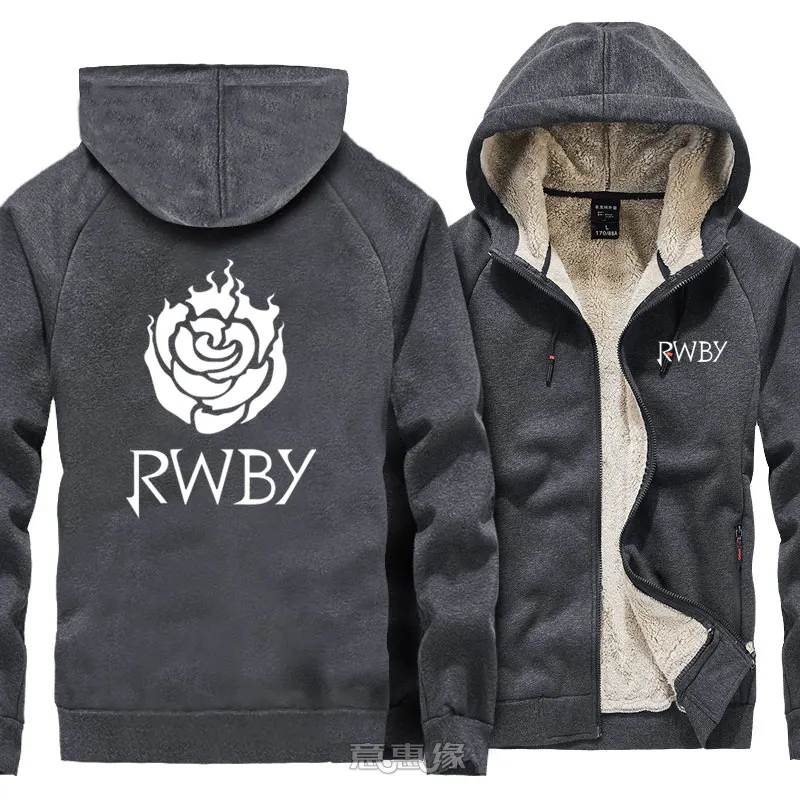 08 RWBY Толстовка Рубиновая роза Косплей для мужчин теплое пальто куртка зимняя Толстая на молнии толстовка с капюшоном - Цвет: 08