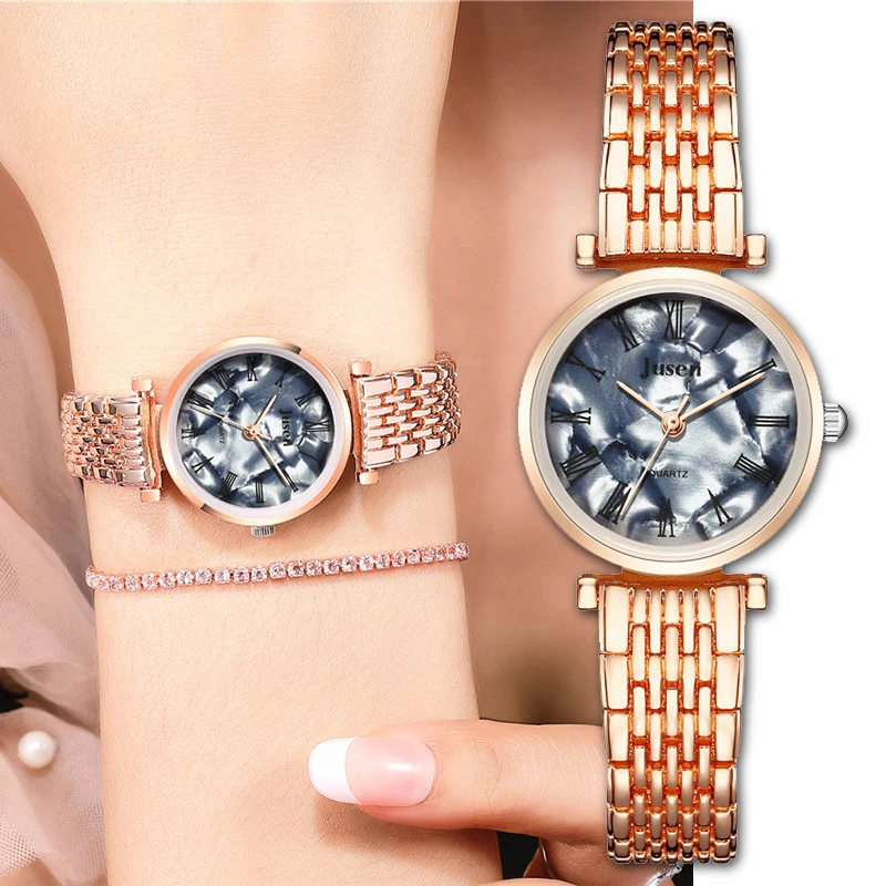 Новые трендовые женские часы высокого класса с мраморной поверхностью ремешок