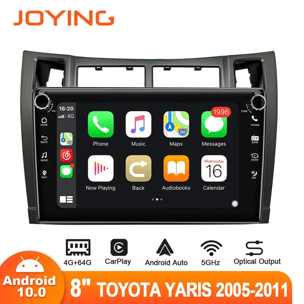 

Joying 8" Android10 Car Radio for Toyota Yaris 2005-2011 Carplay GPS DSP 5GWIFI SPDIF Subwoofer Optical Output IPS-Screen DAB