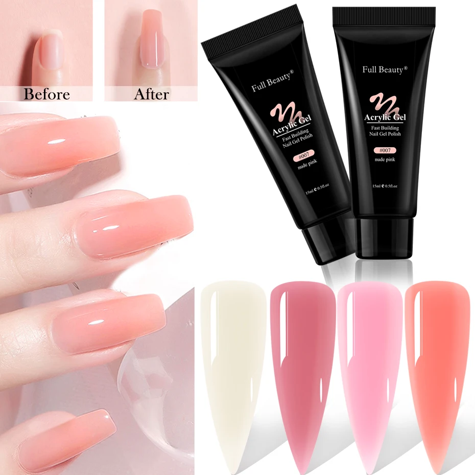 15 мл быстростроительный гель для наращивания ногтей акриловый белый прозрачный