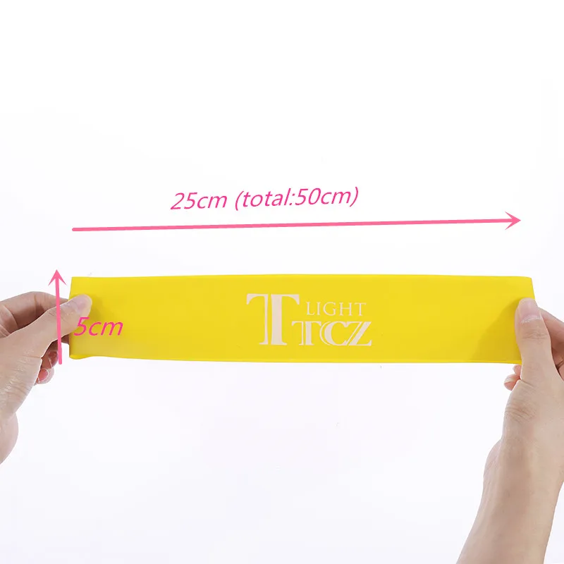 Yoga Perlawanan Karet Gelang dan Membakar Lemak Olahraga Elastis 0.45Mm-0.9Mm Pelatihan Kebugaran Gym Pilates Latihan Peralatan