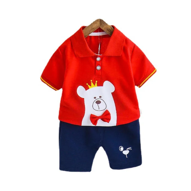 

Summer Children Boys Cartoon Clothes Baby Girls Cotton T Shirt Shorts 2Pcs/sets Kids Infant Clothing Toddler Fashion Tracksuits