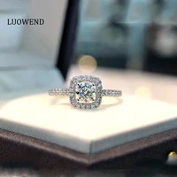 luowend 18k white gold au750 engagement ring temperament elegant moissanite ring for women anniversary wedding best gift