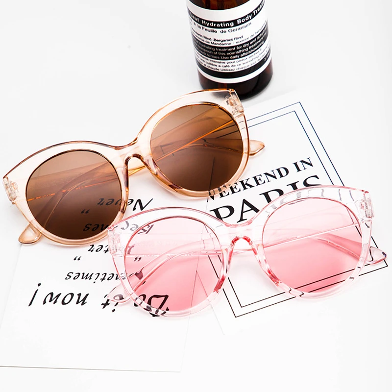 2020 винтажные Круглые Солнцезащитные очки кошачий глаз женские модные