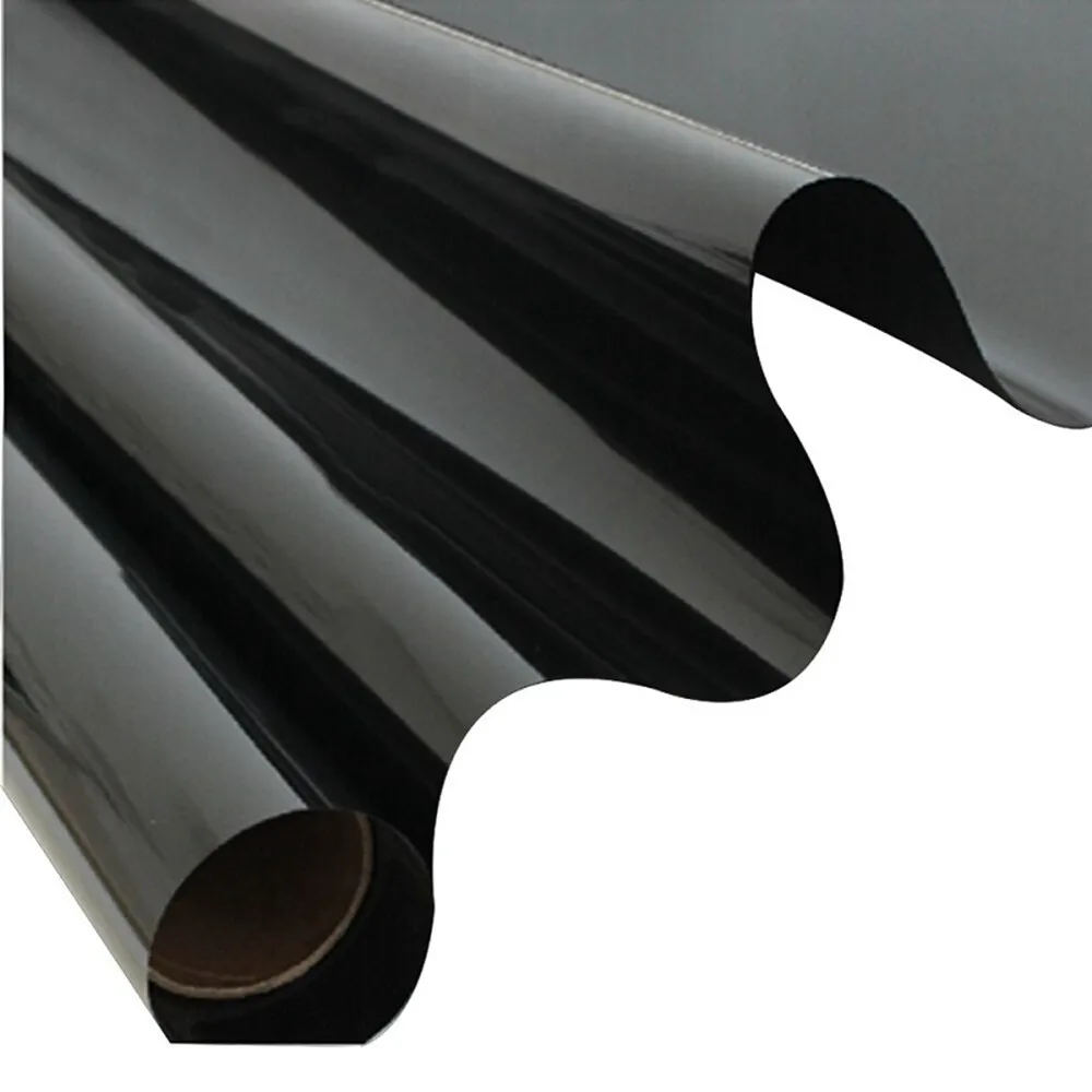 

SUNICE 0.5m Width Dark Black Home Glass Tinting Window Sticker 100% Privacy Tint High UV Rejection Solar Film Summer use