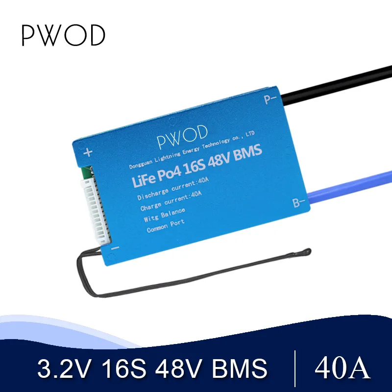 Плата управления аккумулятором 16S 48V Smart LiFePo4 3 2 V BMS с балансиром для