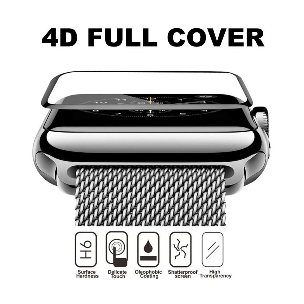 4D крышка изогнутая Взрывозащищенная стеклянная защита 5 полное покрытие для Apple
