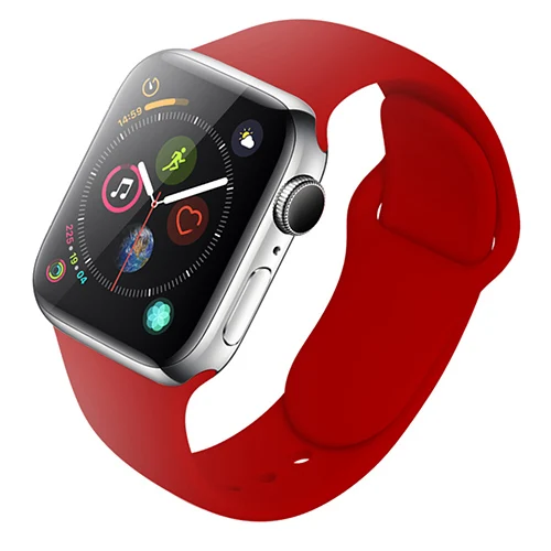 Силиконовый ремешок для Apple Watch 38 мм 42 мм спортивный браслет резиновый ремешок для Iwatch 5 4 44 мм 40 мм для Apple Watch 3 2 1 - Цвет ремешка: color 33