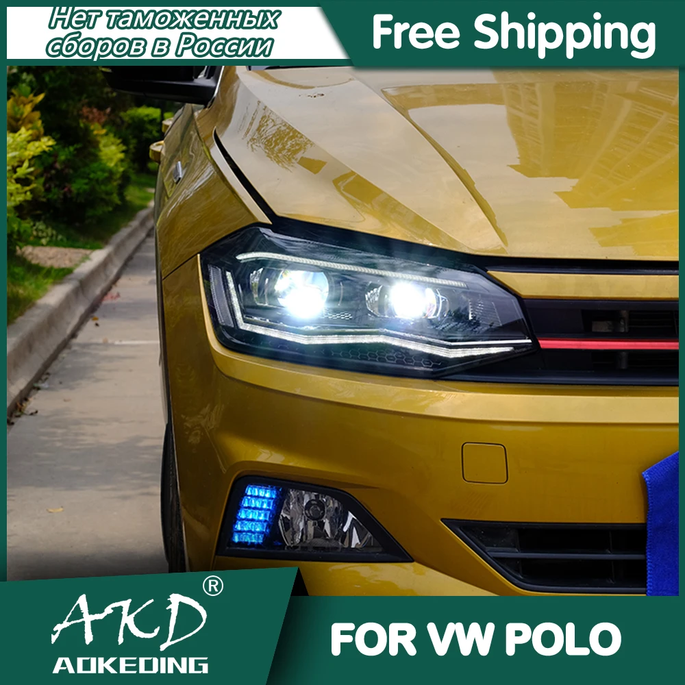Фары для автомобиля VW POLO 2019-2020 DRL дневные ходовые огни Головной фонарь