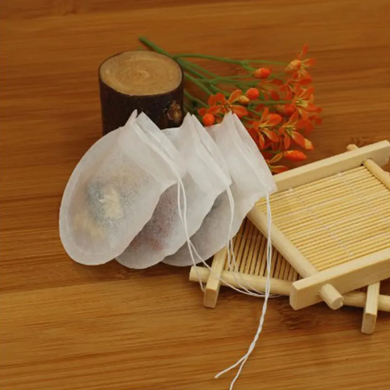 100 шт./лот пустая Круглая Форма чайный мешок с веревкой одноразовые пищевой