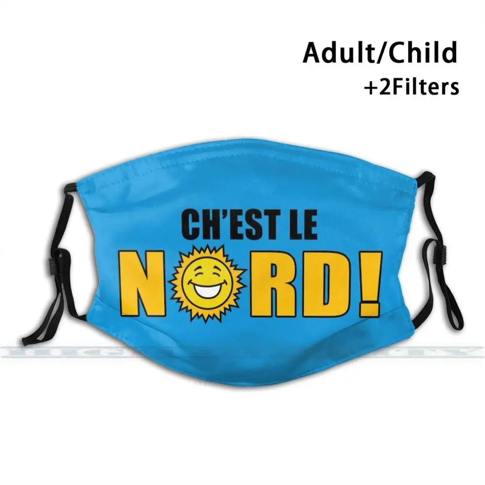 

Сейчас Северный! Модная многоразовая забавная маска для лица с фильтром Pm2.5 North Chti Humor 59 62 Sun Chti Sun