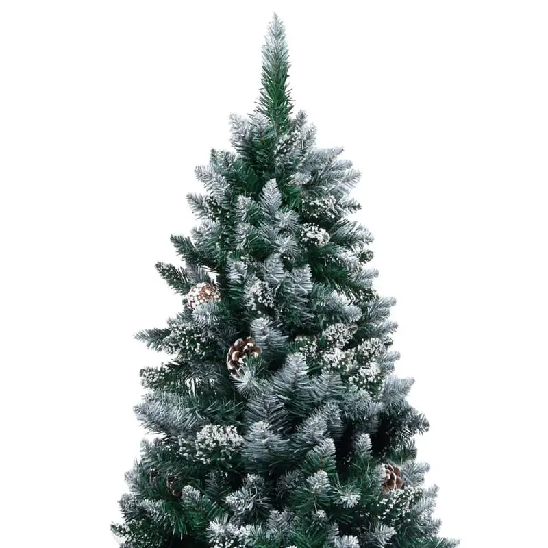 vidaXL Christmas Tree Xmas Pine with LED Fairy String Light and Cones White Snow 150cm/180cm/210cm/240cm | Дом и сад