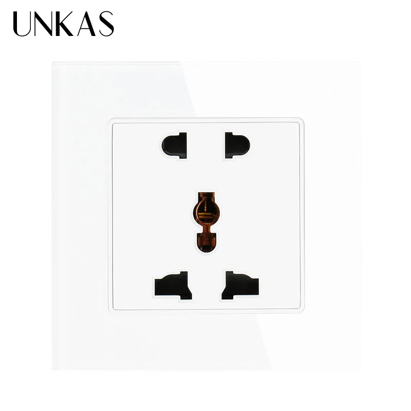 UNKAS AC 110 ~ 250 V настенный выключатель универсальный 5 отверстий розетка роскошная 13A