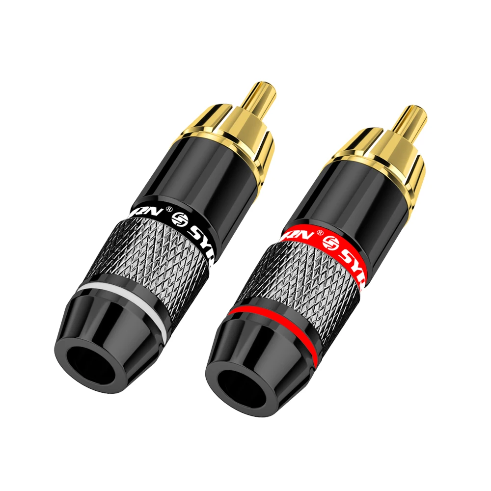20 шт. Hi Fi RCA штекер 24 К позолоченный двойные самоблокирующиеся Разъемы в форме