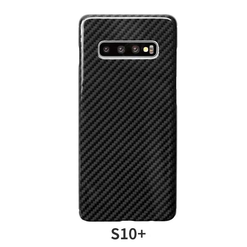 Kevlar чехол из чистого углеродного волокна для телефона Samsung Galaxy s10 s 10 plus черный