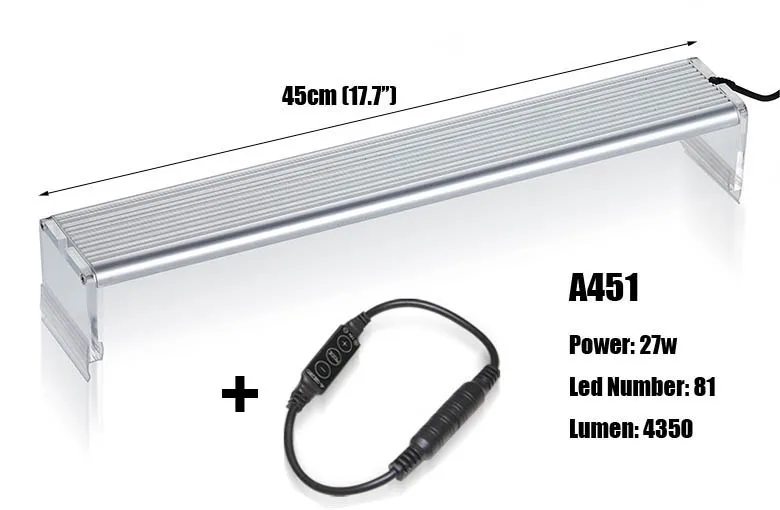 A451 free dimmer Chihiros морской Светодиодный светильник коралловый SPS LPS аквариум морской риф танк белый синий короткий стиль - Цвет: A451 free dimmer