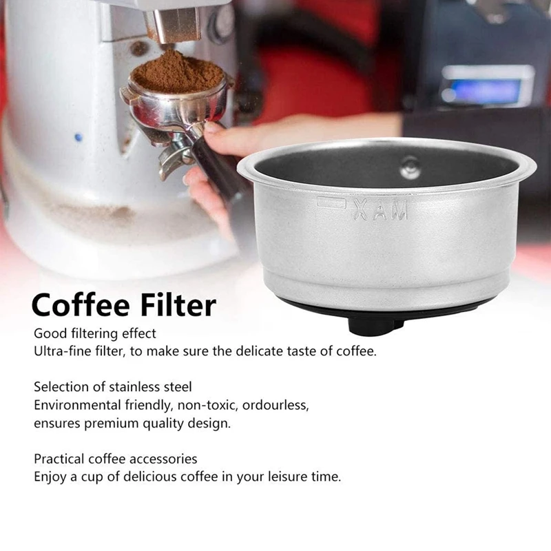 

Coffee Filter Basket Strainer Detachable Stainless Steel Coffee Machine Accessories for Home Office,51MM