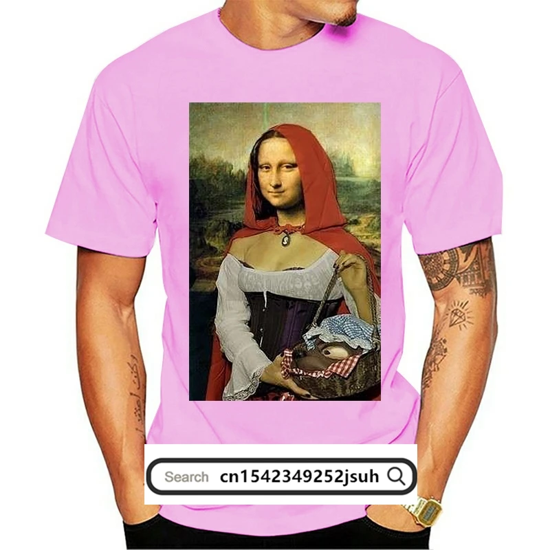 

T-SHIRT CARICATURA FUNNY GIOCONDA CAPPUCCETTO ROSSO DIVERTENTE S-M-L-XL-2XL-3XL