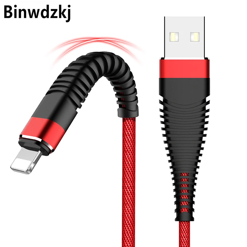 Высокопрочный usb-кабель для iPhone Xs Max XR X 8 7 6 Plus 6s 5 iPad 2A кабель для быстрой зарядки кабель для мобильного телефона USB кабель для передачи данных 100 см