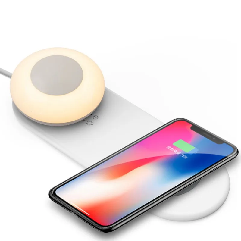 

2021 Smart Phone Wireless Charging Touch Dimming Small Night Light Magnetic Absorption Hook type Warm LED Lamp Creative for Gif