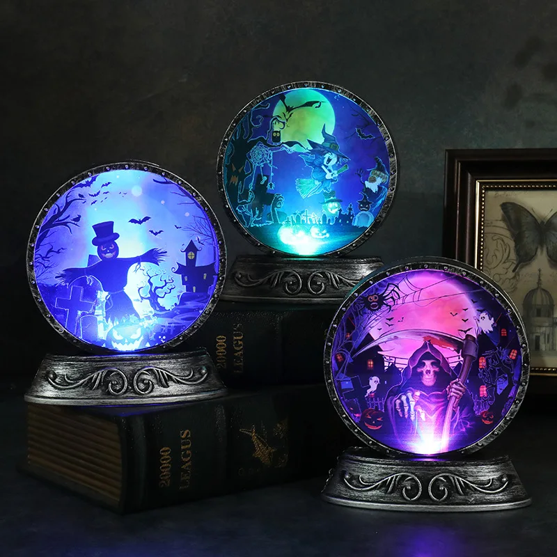 

LED Halloween Decoration Prop Light Creative Children Toy Pumpkin Mirror Night Light Living Room Bedroom Desktop Decoration Lamp