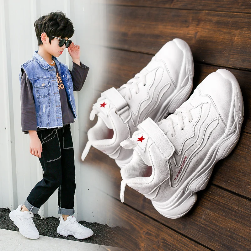 Осенне-зимние модные кроссовки VOSONCA для мальчиков и девочек детские кожаные