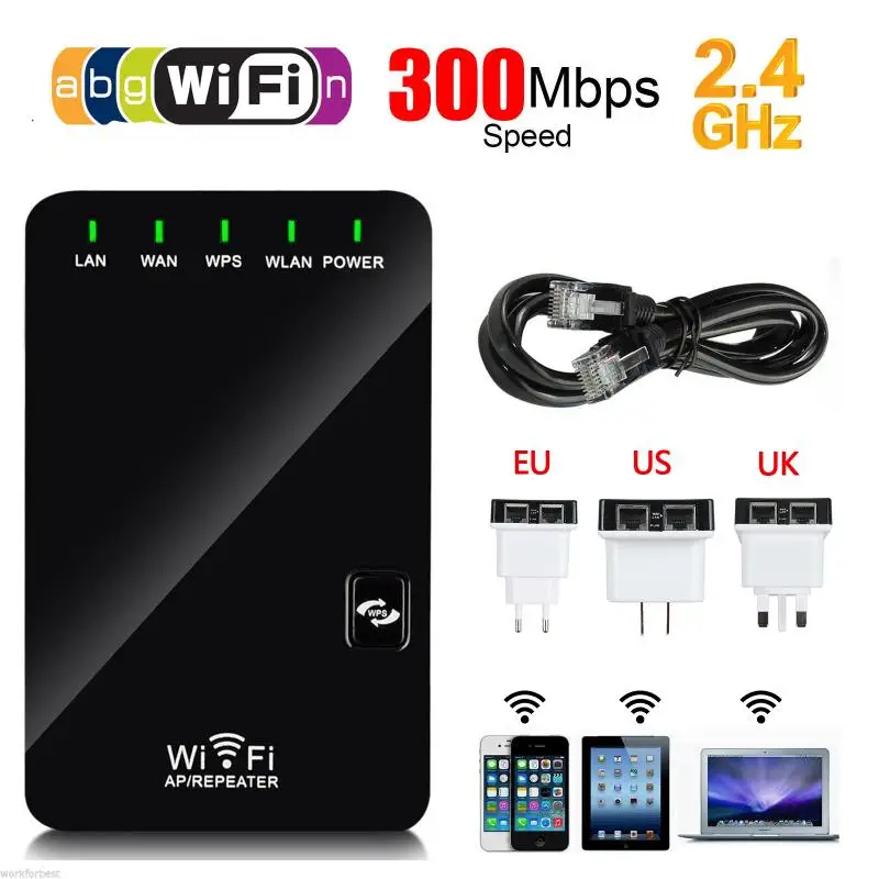 Беспроводной Wi Fi репитер 802.11n/b/g мини сетевой роутер 300 м расширитель диапазона