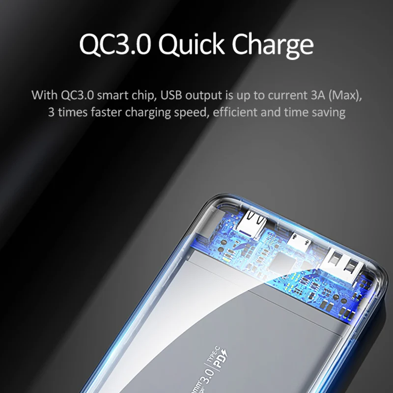 Quick charge power Bank, USAMS 10000 мАч PD Быстрая зарядка power Bank QC 3,0 power Bank type C USB зарядное устройство для iPhone Xiaomi 9 samsung
