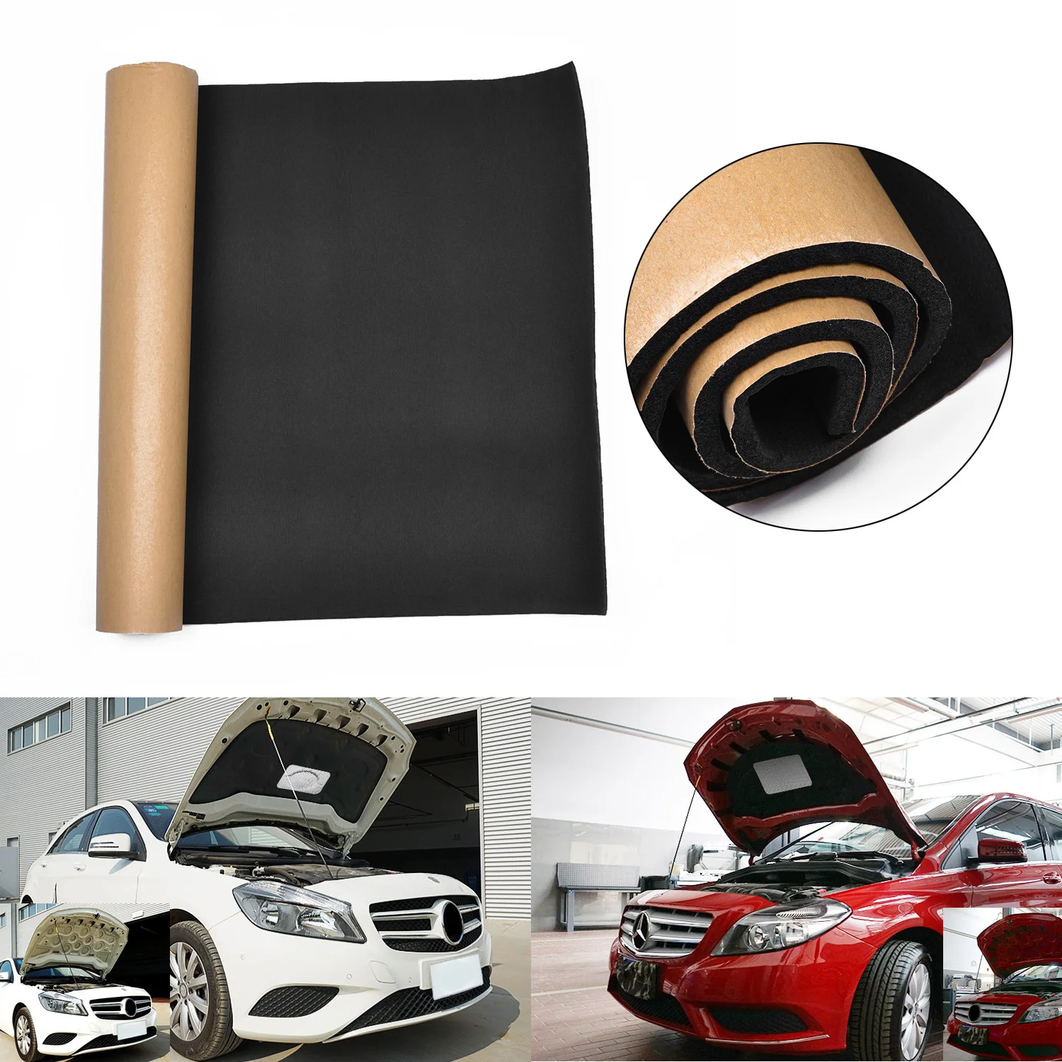 

1Roll 30cm*50cm 5mm Thick Car Home Soundproof Deadening Truck Anti-noise Sound Insulation Cotton Heat Closed Cell Foam Deadener